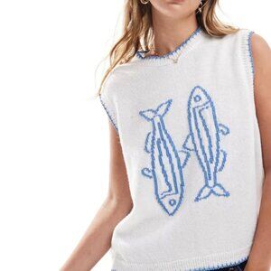 ASOS knit sardine tank top in ivory - NWOT